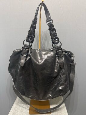 MICHAEL Michael Kors Crossbody Satchel 2 Way Shoulder Tote Bag Metallic Leather
